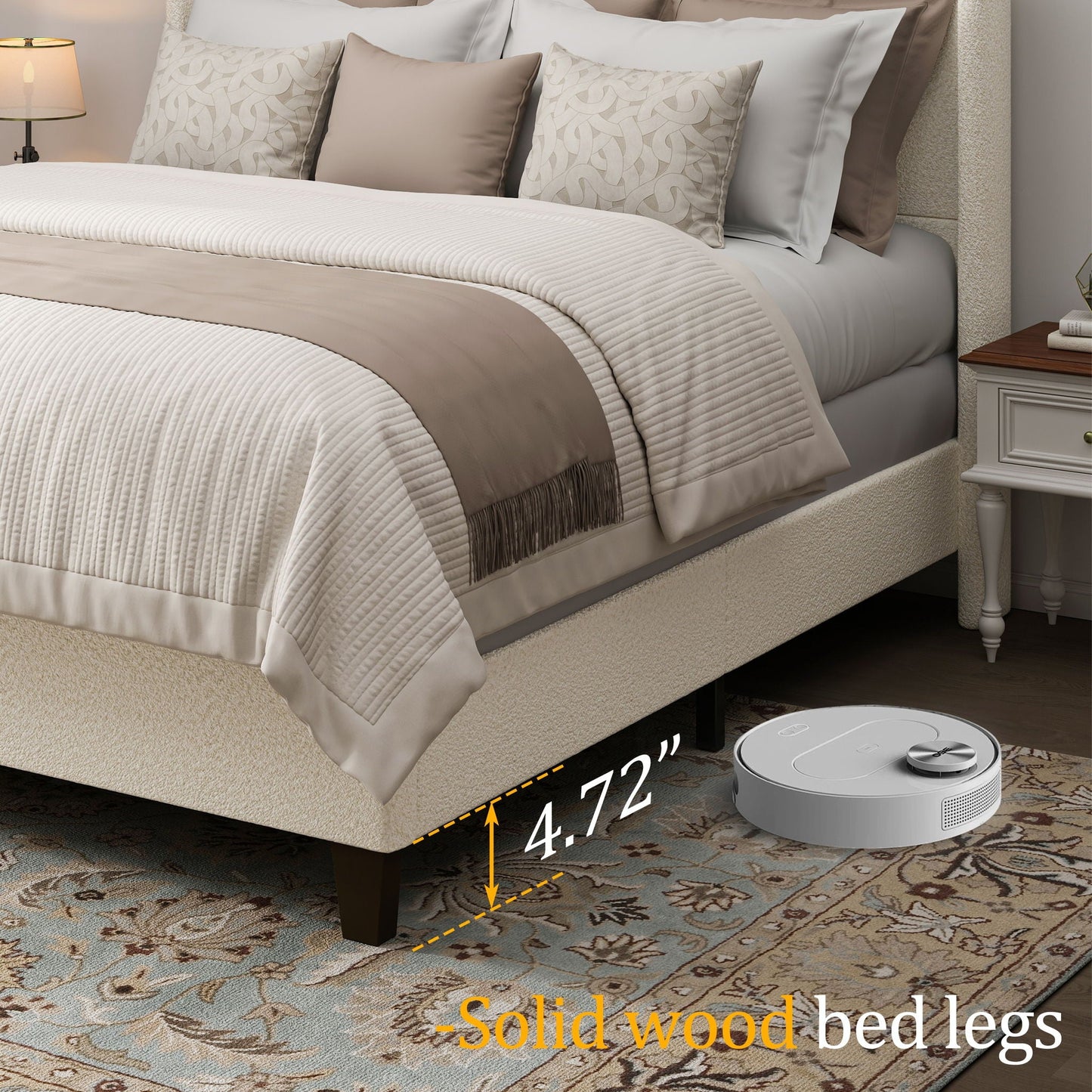 Sturdy Platform Bed Frame and a Padded Headboard
