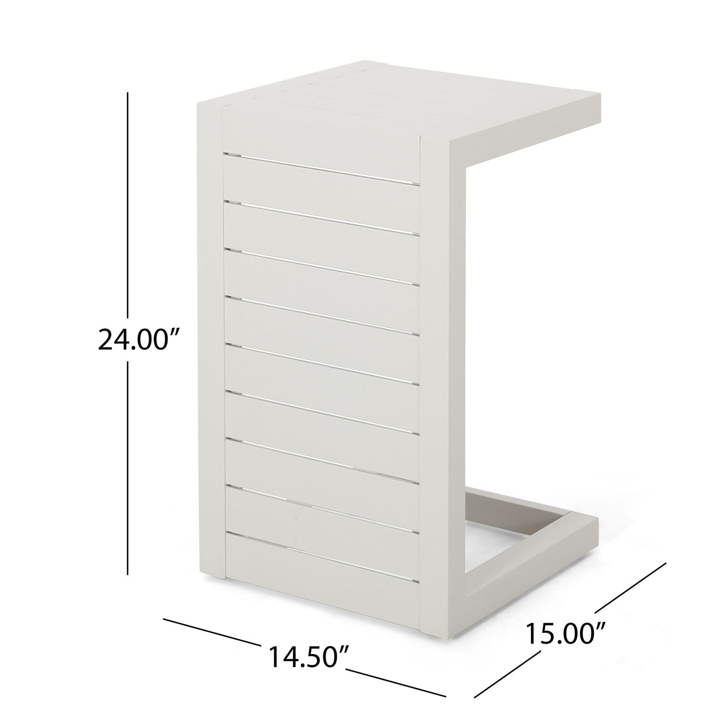 Outdoor Aluminum C Shaped Side Table for Patio