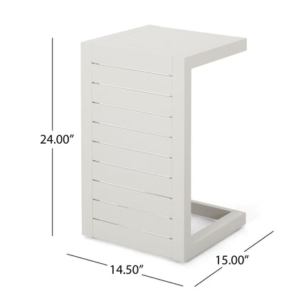 Outdoor Aluminum C Shaped Side Table for Patio