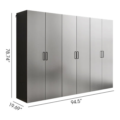 Garage cabinet set by HouseOfZazla in metallic gray with soft-close drawers, 94.5 in wide on Tampa Home & Garden Store