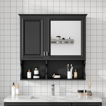 Wall Mounted Mirror Medicine Cabinet with Doors