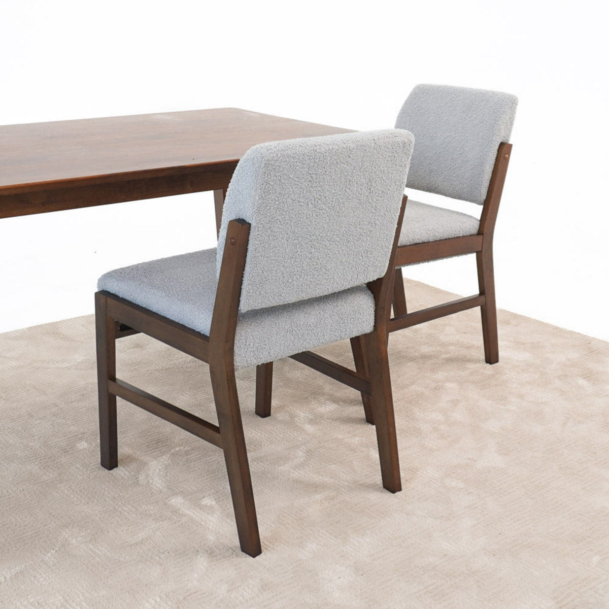 Caldwell light gray dining chair set of 2 with lumbar support and wood frame on Tampa Home & Garden Store