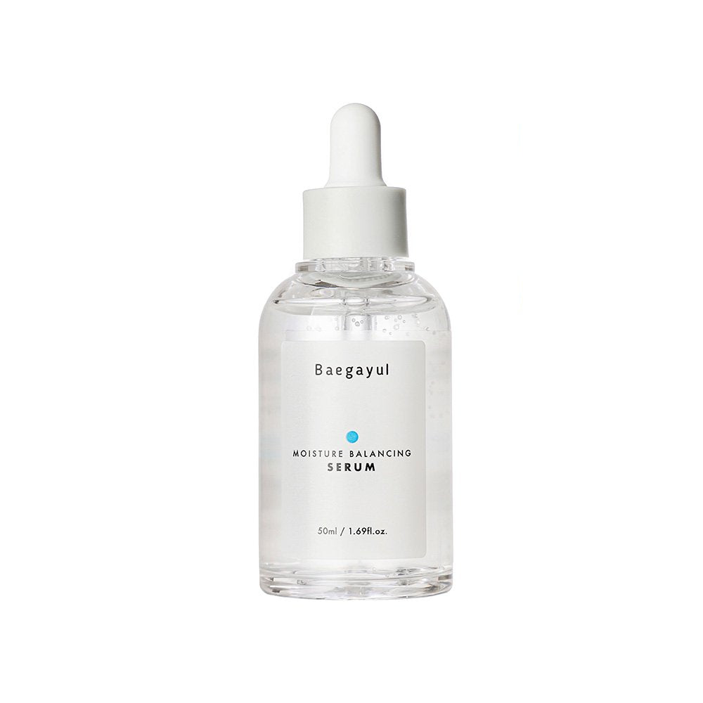 Baegayul Moisture Balancing Serum bottle with white dropper cap, clear glass 50ml on Tampa Home & Garden Store