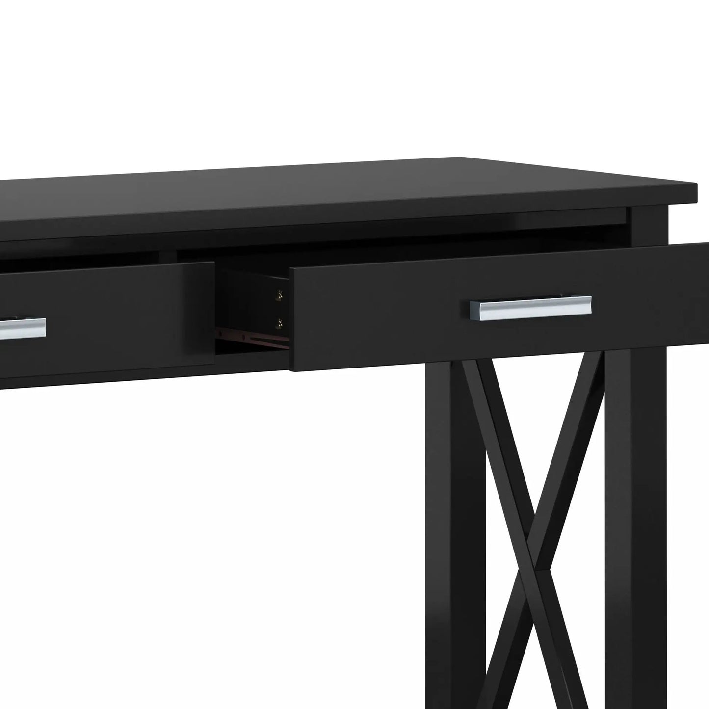 Kitchener Console Table in black with 2 drawers and silver pulls by Unique Piece Furniture on Tampa Home & Garden Store