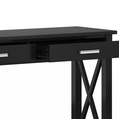 Kitchener Console Table in black with 2 drawers and silver pulls by Unique Piece Furniture on Tampa Home & Garden Store