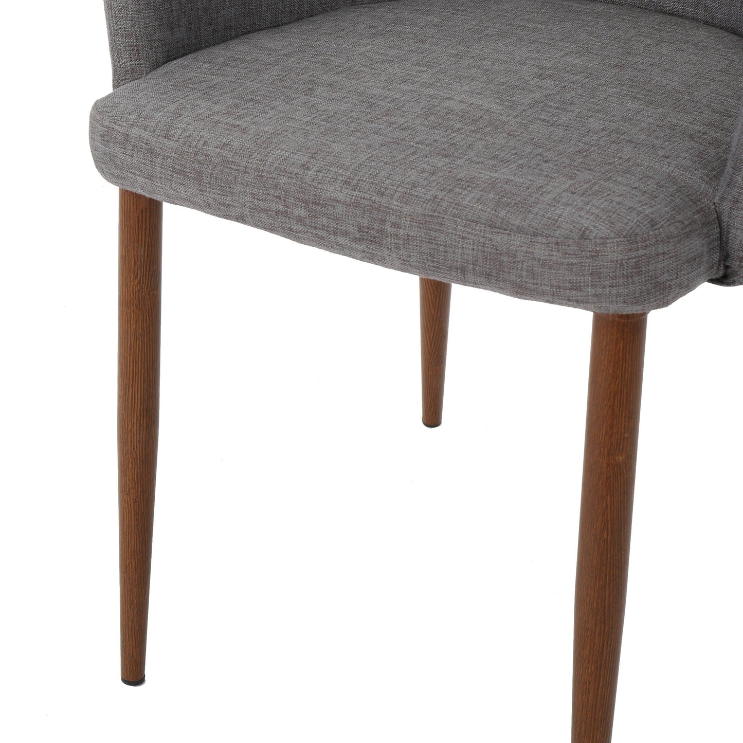 Elegant dining chair with contoured support, grey fabric, wooden legs HouseOfZazla on Tampa Home & Garden Store