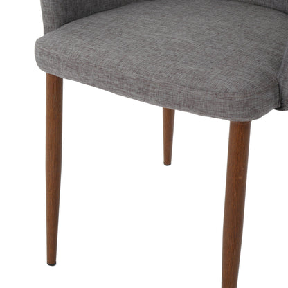 Elegant dining chair with contoured support, grey fabric, wooden legs HouseOfZazla on Tampa Home & Garden Store