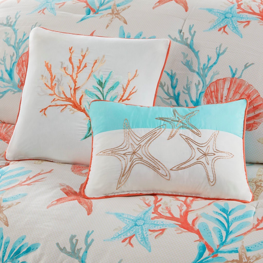 7 Piece Cotton Sateen Coastal Comforter Set