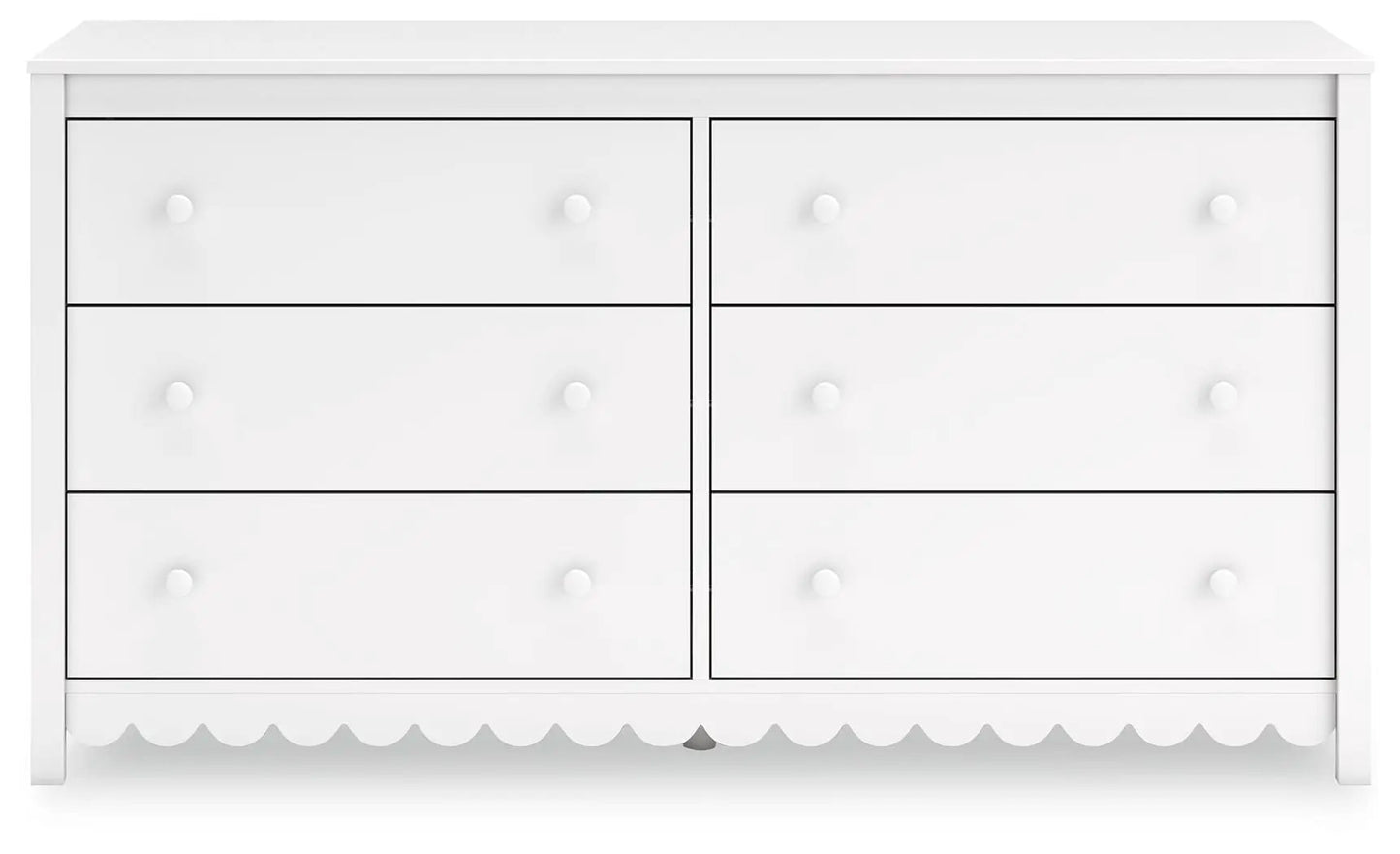Hallityn Six Drawer Dresser White With Storage