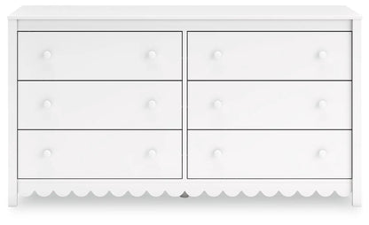 Hallityn Six Drawer Dresser White With Storage