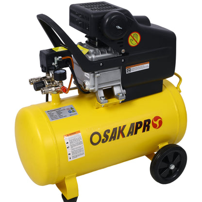3.5HP portable air compressor oil-lubricated yellow tank black housing on Tampa Home & Garden Store