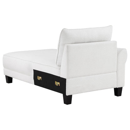 Granholm upholstered curved-arm white stationary sectional sofa by HouseOfZazla, fabric on Tampa Home & Garden Store