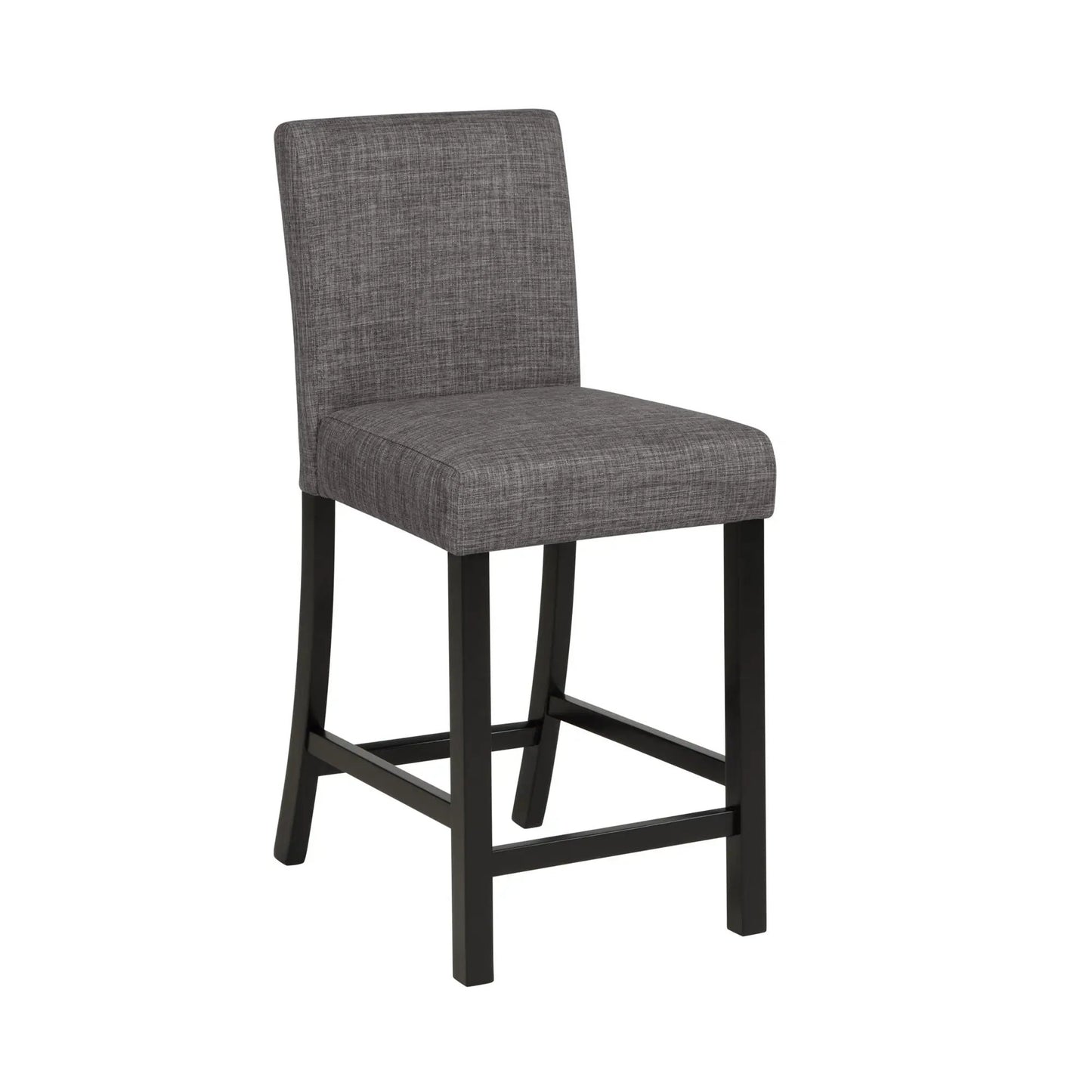 Counter-height dining chair, gray textured fabric upholstery with black legs on Tampa Home & Garden Store