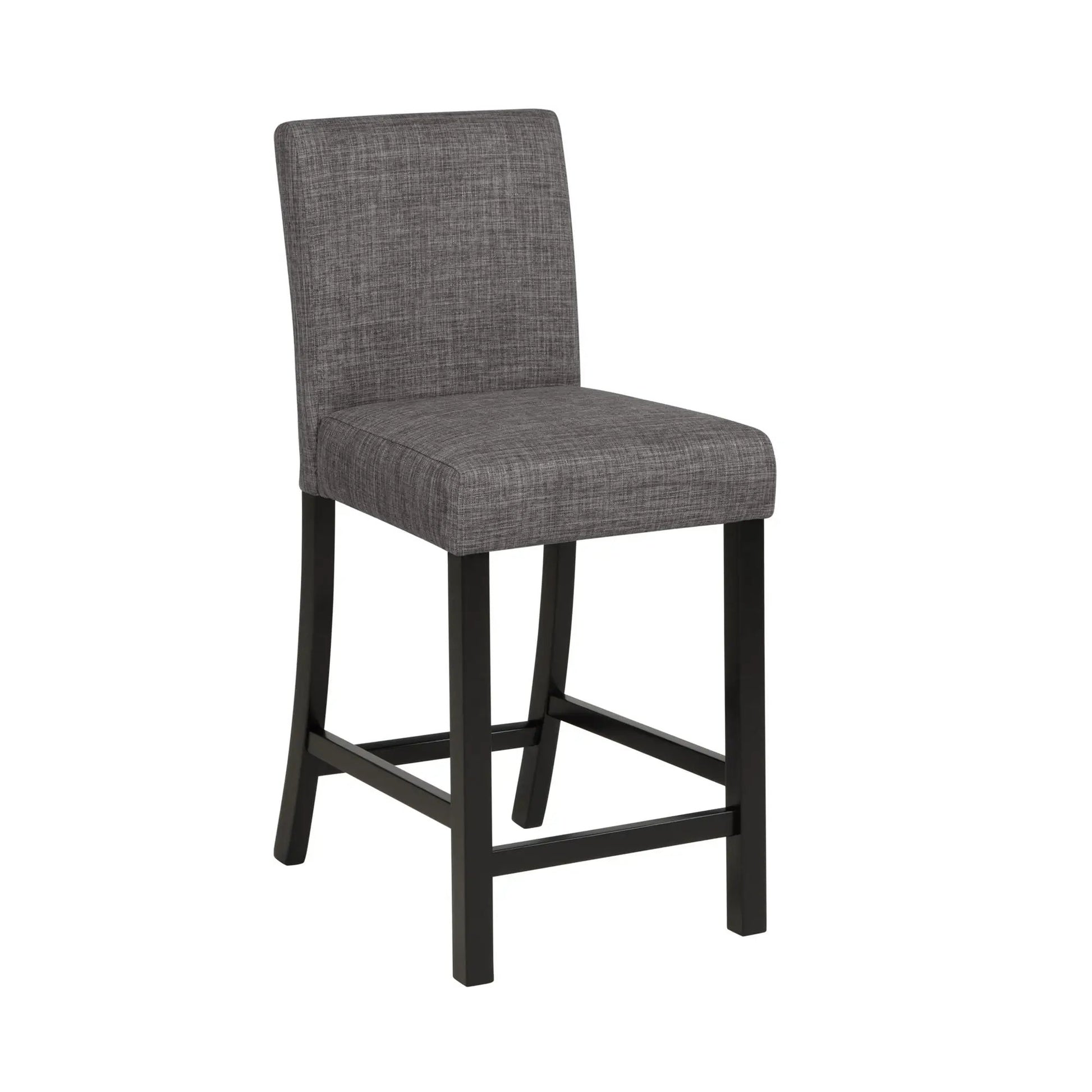 Counter-height dining chair, gray textured fabric upholstery with black legs on Tampa Home & Garden Store