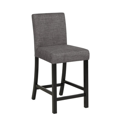 Counter-height dining chair, gray textured fabric upholstery with black legs on Tampa Home & Garden Store