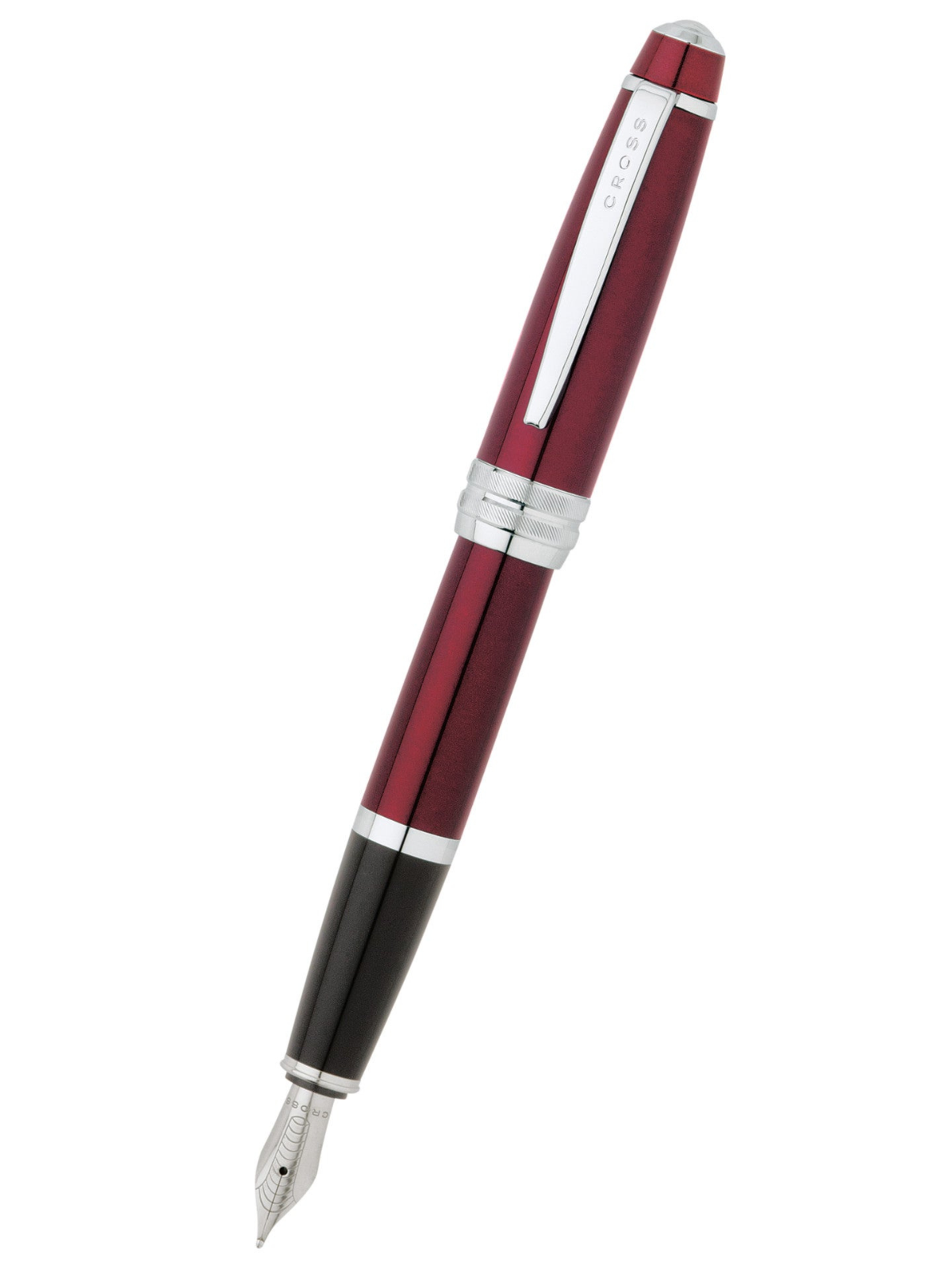 Bailey red lacquer stainless steel fountain pen with medium nib by A.T. Cross on Tampa Home & Garden Store