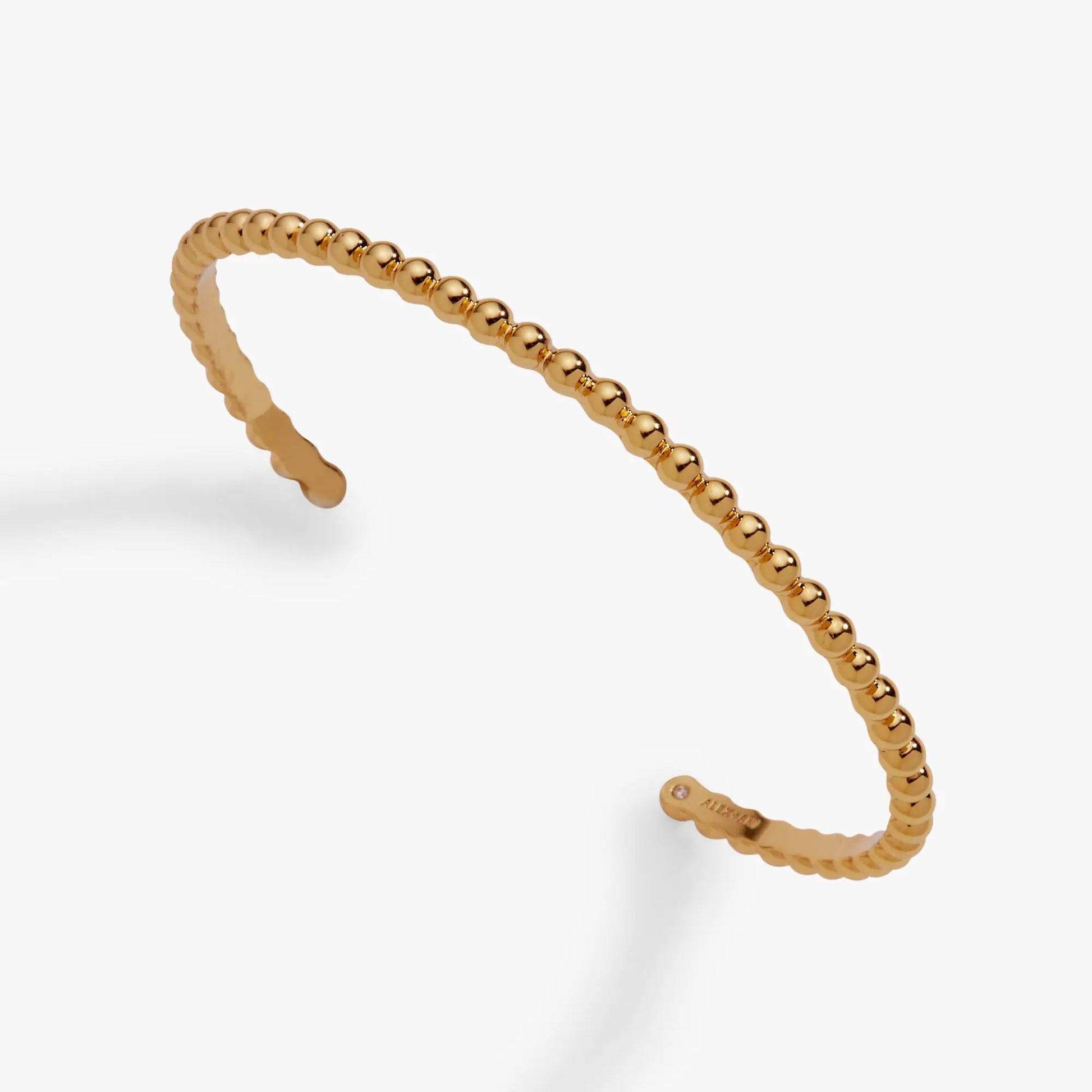 Gold Beaded Cuff Bracelet by ALEX AND ANI, slim gold-tone bead design on Tampa Home & Garden Store