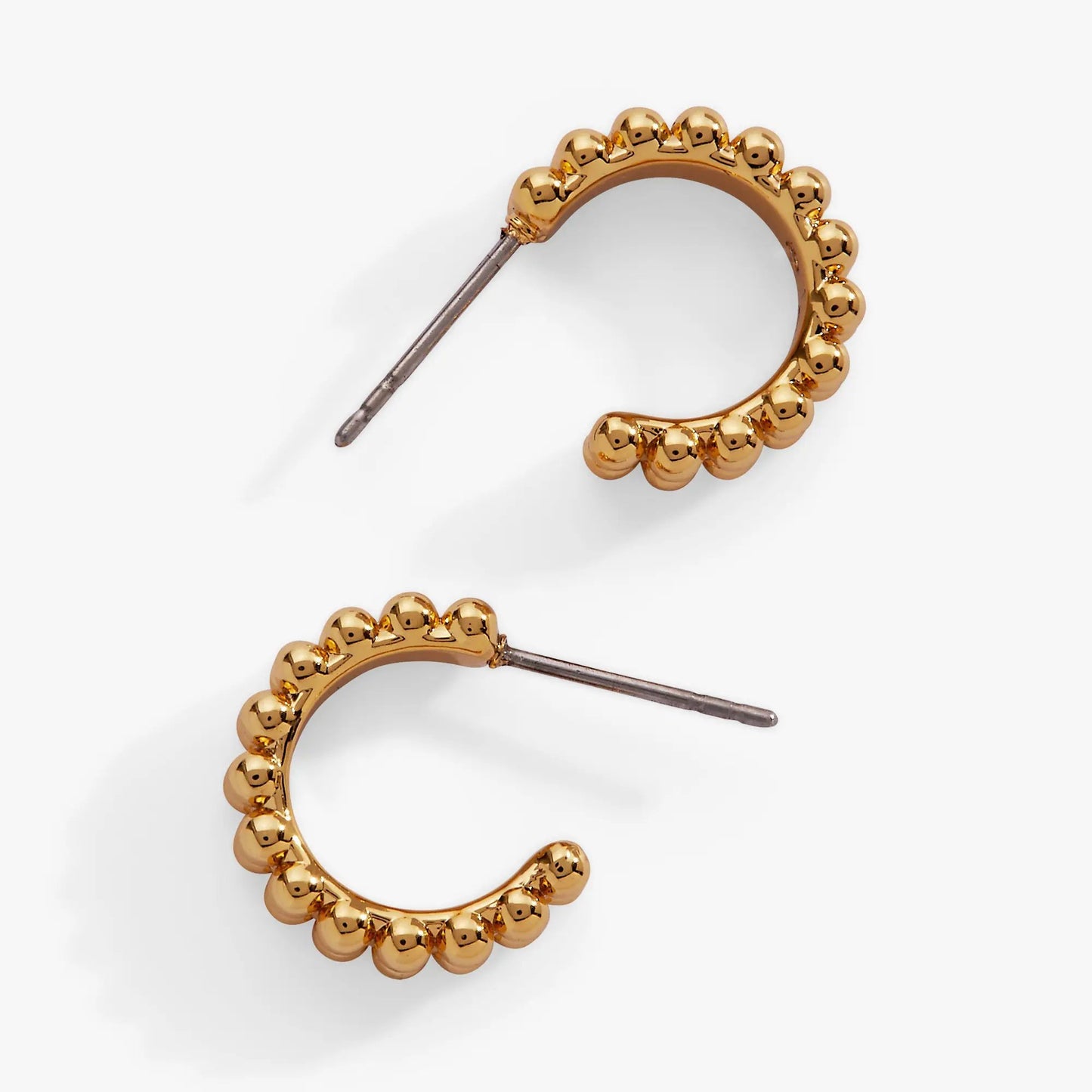 Shiny Gold Ball Texture Huggie Hoop Earring
