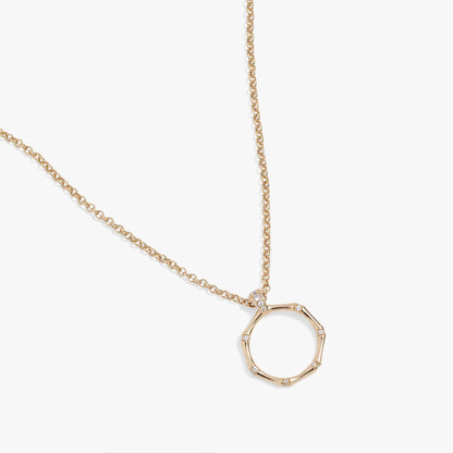 Bamboo Pendant Necklace by Alex and Ani in rose-gold-tone with crystal accents on Tampa Home & Garden Store