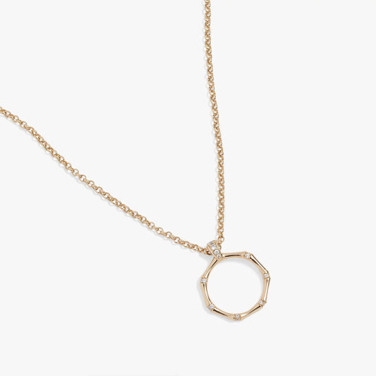 Bamboo Pendant Necklace by Alex and Ani in rose-gold-tone with crystal accents on Tampa Home & Garden Store