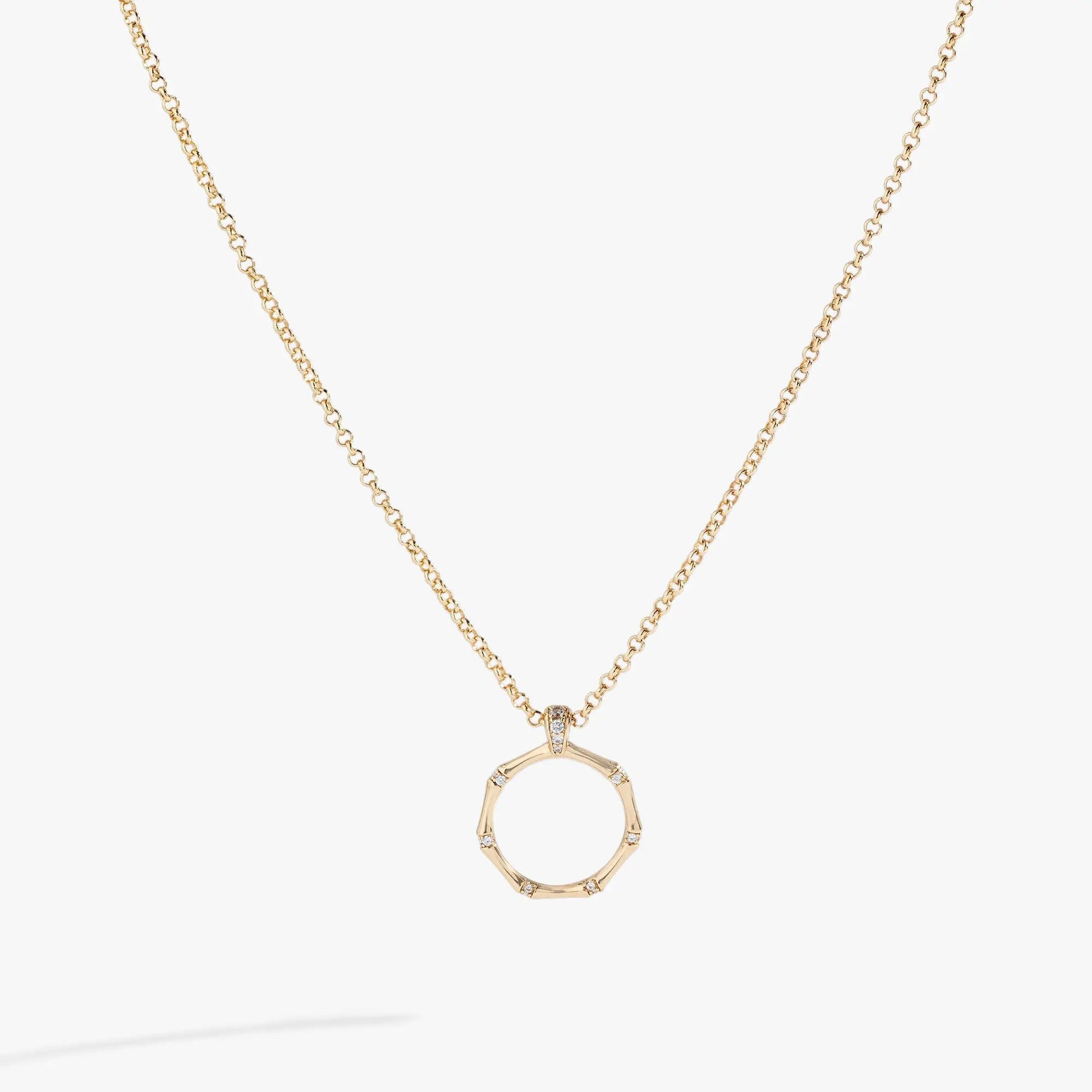 Bamboo Pendant necklace in gold-tone with an open-ring pendant by Alex and Ani on Tampa Home & Garden Store