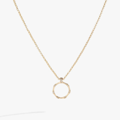 Bamboo Pendant necklace in gold-tone with an open-ring pendant by Alex and Ani on Tampa Home & Garden Store