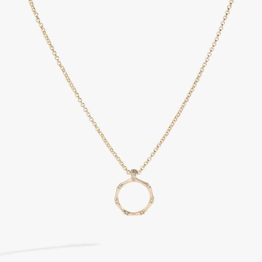 Bamboo Pendant necklace in gold-tone with an open-ring pendant by Alex and Ani on Tampa Home & Garden Store