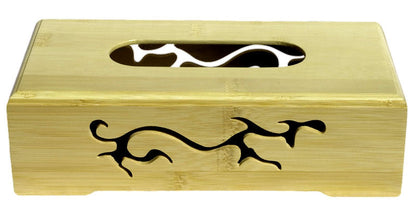 Natural bamboo tissue box with carved vine motif, Spun Bamboo, Home & Garden on Tampa Home & Garden Store