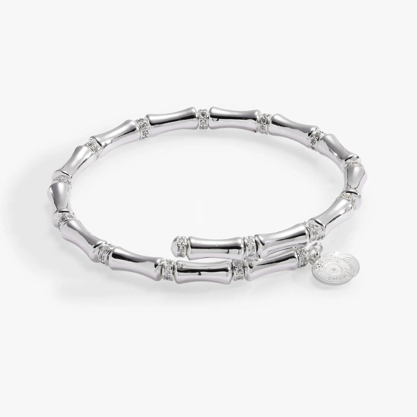 Bamboo Wrap Bracelet by Alex and Ani silver-tone metal with crystal accent beads on Tampa Home & Garden Store