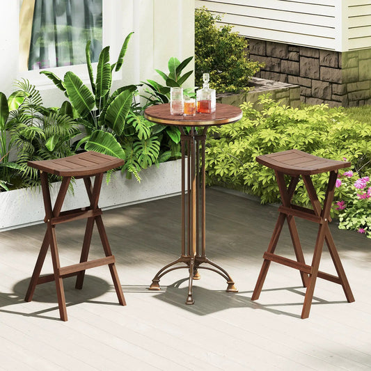 Bar Stools Set of 2 with Saddle Seat and Footrest for Kitchen Island and Balcony - Tampa Home & Garden Store