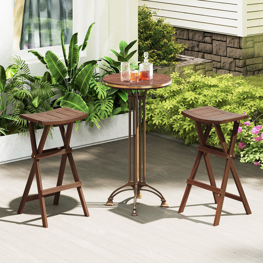 Bar Stools Set of 2 with Saddle Seat and Footrest for Kitchen Island and Balcony - Tampa Home & Garden Store