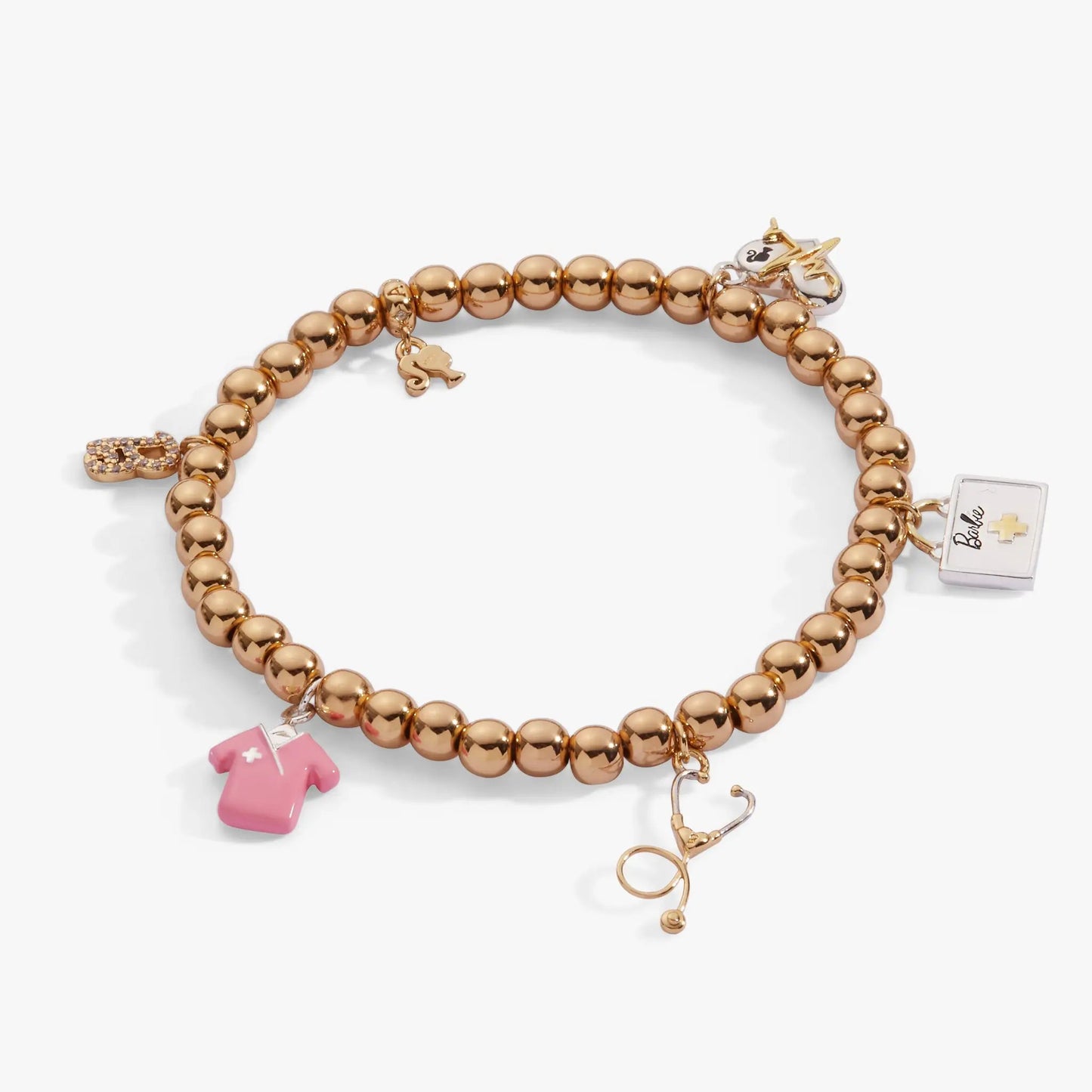 Barbie Medical Stretch Bracelet With B Logo