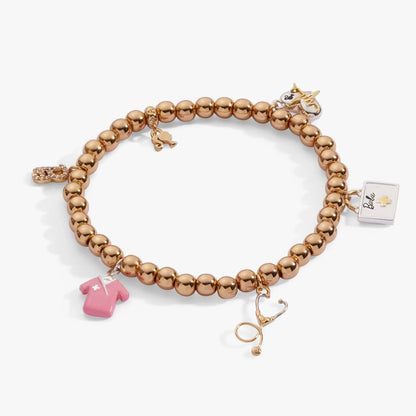 Barbie Medical Stretch Bracelet With B Logo