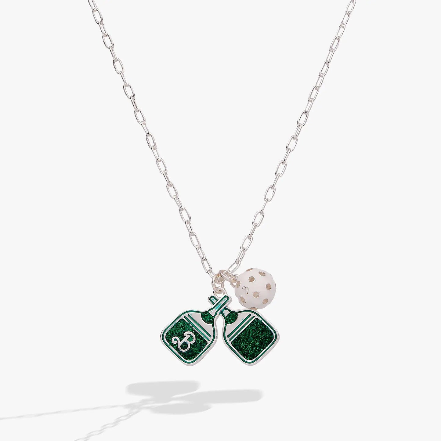 Barbie Pickleball Charm Pendant set of two ALEX AND ANI with green glitter charms and ball on Tampa Home & Garden Store