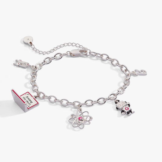 Barbie STEM charm bracelet by Alex and Ani in silver tone with science charms on Tampa Home & Garden Store