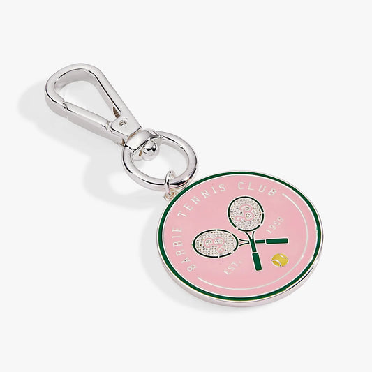 Barbie Tennis Bag Charm by Alex and Ani, pink round pendant with green rim and silver hardware on Tampa Home & Garden Store