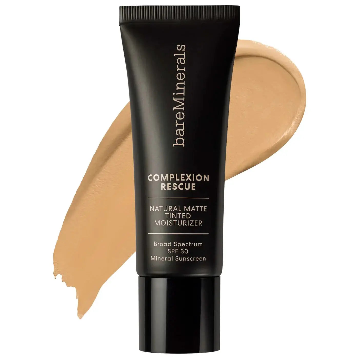 bareMinerals Complexion Rescue Natural Matte Tinted Moisturizer SPF 30 tube with beige swatch on Tampa Home & Garden Store