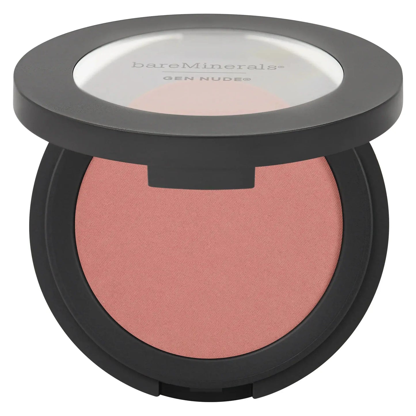 bareMinerals Gen Nude Powder Blush compact in peach-pink, round black case on Tampa Home & Garden Store