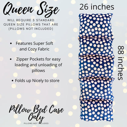 Baseball print pillow bed slipcover in navy blue for queen size by Chicky Chicky Bling Bling on Tampa Home & Garden Store