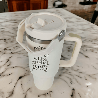 Mom Against White Baseball Pants Tumbler