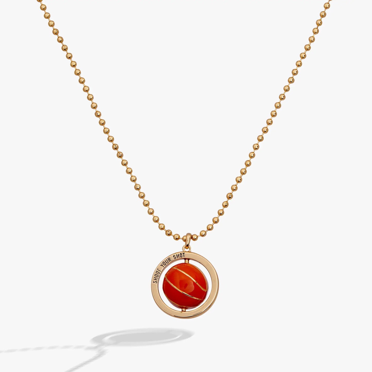 Basketball Spinner Pendant with Enamel Detail