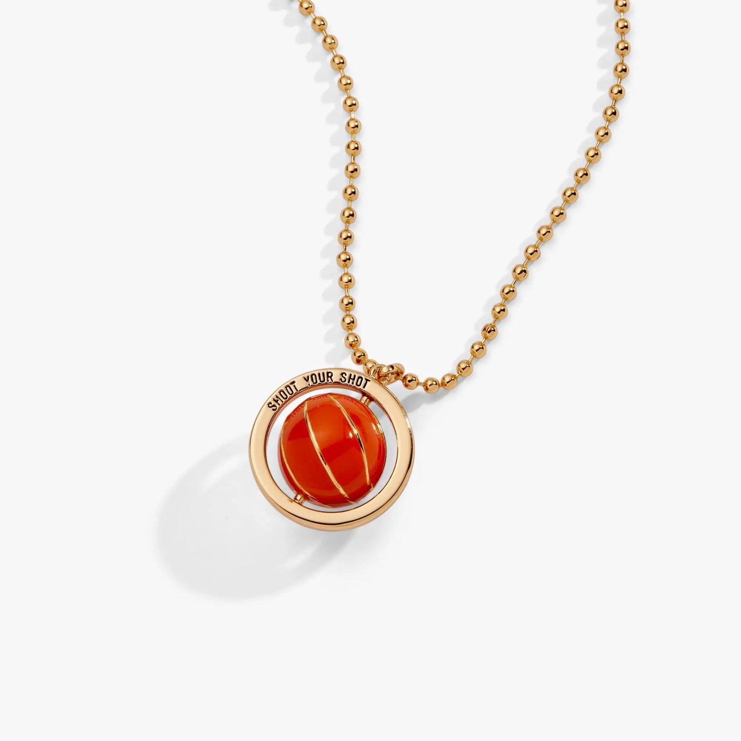 Basketball Spinner Pendant with Enamel Detail
