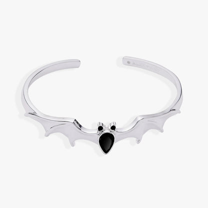 Crystal Bat Cuff bracelet by ALEX AND ANI in silver-tone with black crystal bat centerpiece on Tampa Home & Garden Store