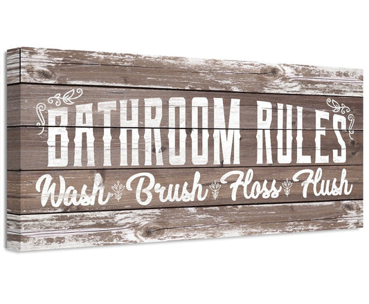 Bathroom Rules - Canvas - Tampa Home & Garden Store