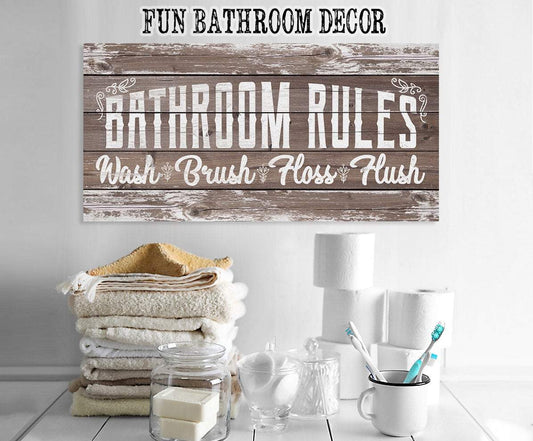 Bathroom Rules - Canvas - Tampa Home & Garden Store