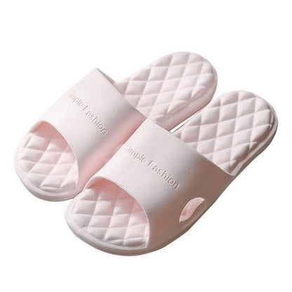 Pink quilted women's slide slippers, open-toe, soft sole, anti-slip indoor use on Tampa Home & Garden Store