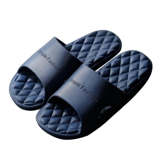 Stevvex blue quilted shower slippers with anti-slip sole pair for indoor outdoor use on Tampa Home & Garden Store
