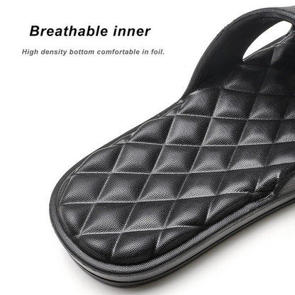 Stevvex black quilted slipper for women with anti-slip sole for indoor outdoor use on Tampa Home & Garden Store