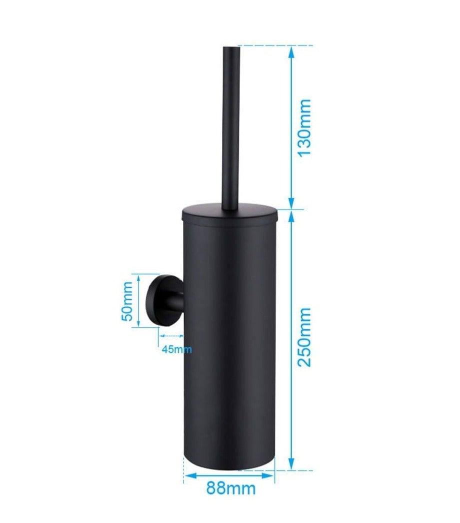 Matte black Stevvex toilet brush holder with wall mount on Tampa Home & Garden Store