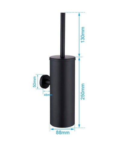 Matte black Stevvex toilet brush holder with wall mount on Tampa Home & Garden Store